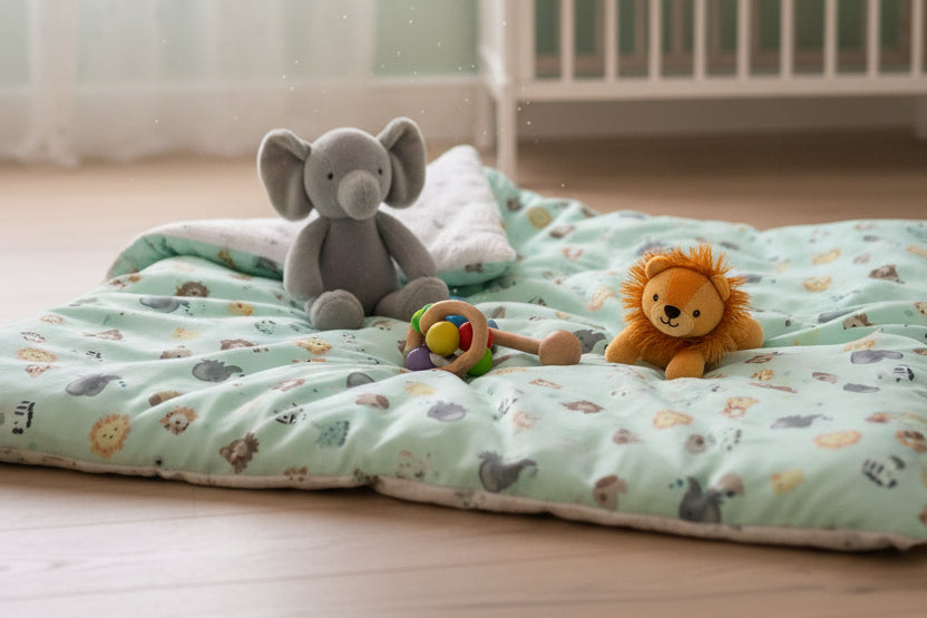 Floral & Mint Green Baby Play Mat